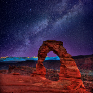 Arches National Park Delicate Arch milky way night sky in Moab Utah USA photo mount