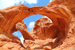 famous Double Arch in Moab Utah USA