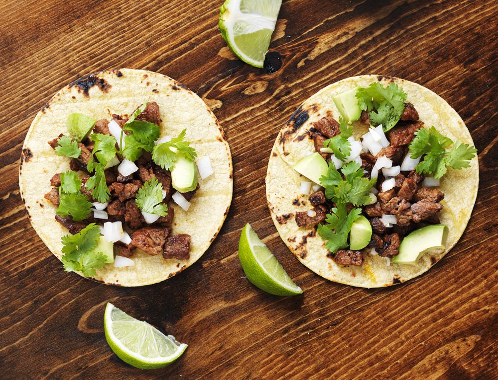 overhead view of two authentic street tacos - 101.5 The Eagle
